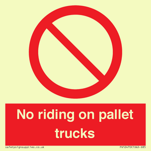No riding on pallet trucks